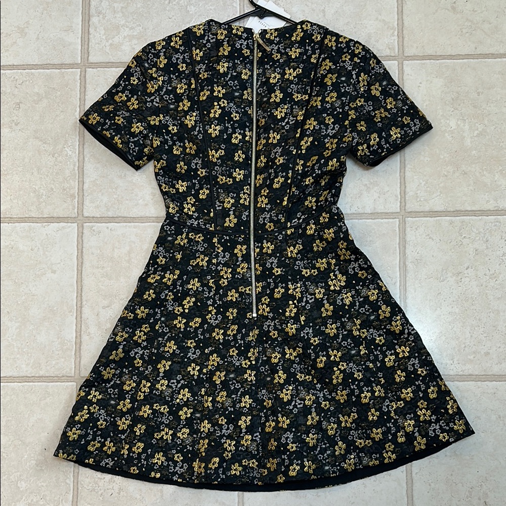 Ted Baker Black and Gold Floral Dress - Picture 8 of 10